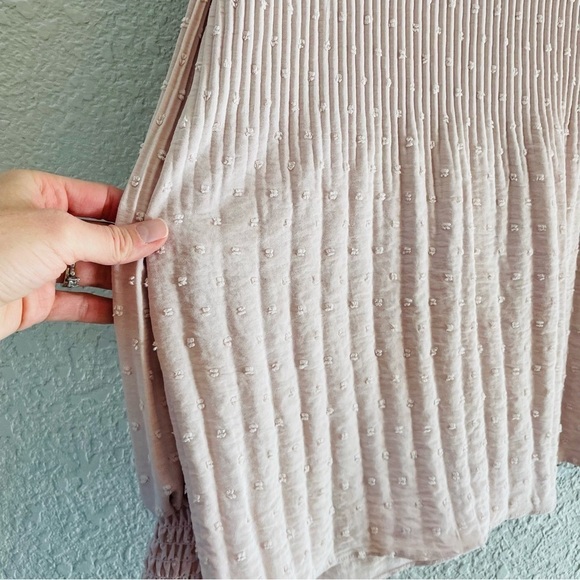 Pink Swiss Dot Pleated High Neck Blouse - Picture 9 of 13